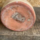 Vintage Beige Glazed Terracotta Vase with Relief Flower Decoration