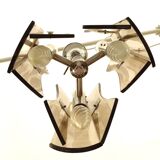 Design chandelier in smoked glass 6 lights