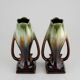 Pair of Art Deco vases – Thulin pottery – flamed glaze - 29cm