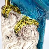 Pair of large parrots circa 1970 earthenware lamps