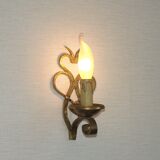 French Vintage Brass Hand Made Single Wall Light Scrolled Open Backplate