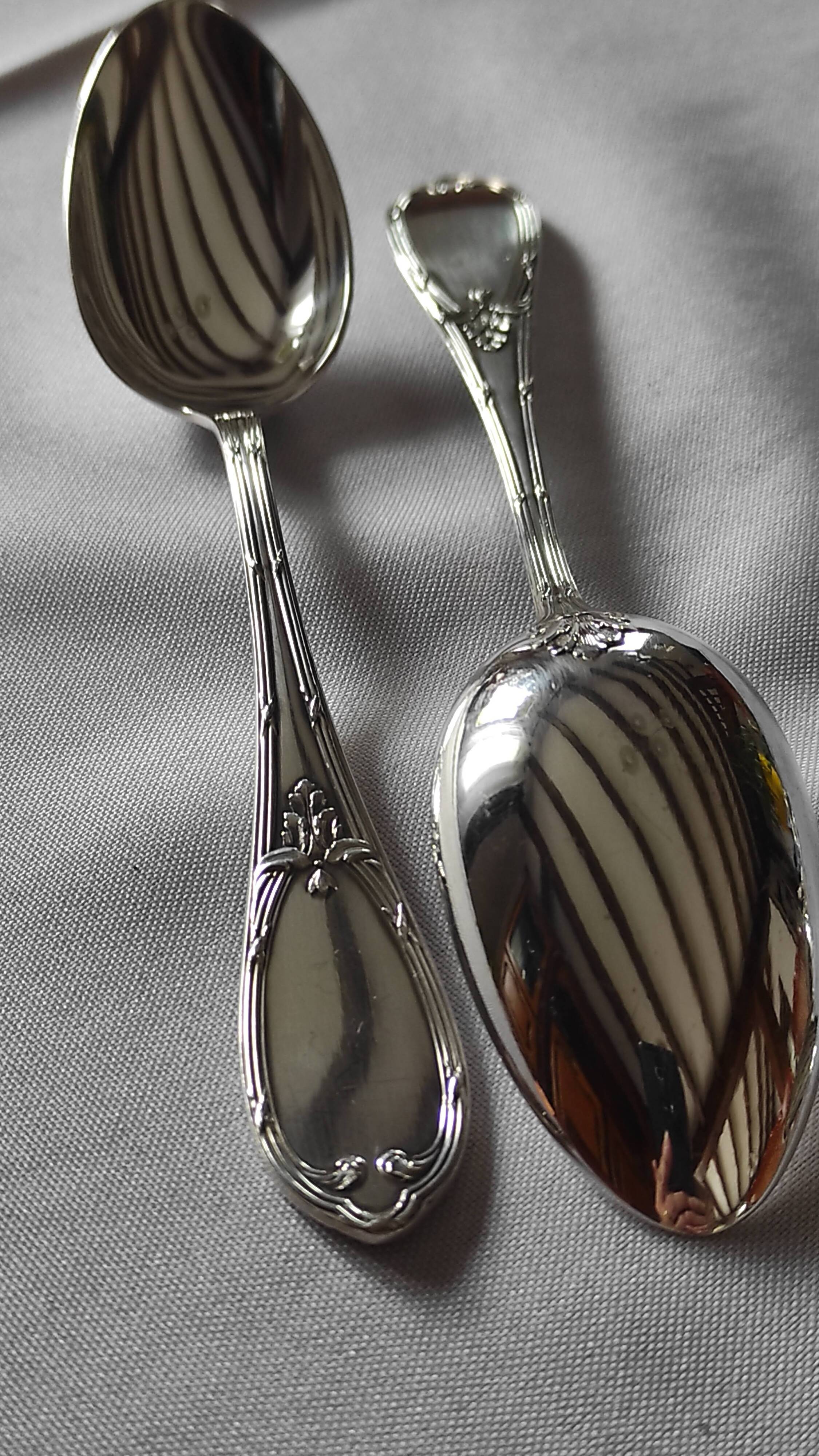 12 silver-plated dessert spoons by Félix Frères