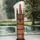 Five olive wood egg cups