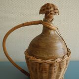 old stoneware bottle wicker vintage decoration stoneware bottle wicker