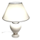 Vintage white ceramic table lamp, ribbed body and conical shade.
