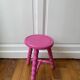 Wooden tripod stool - candy pink