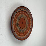 Vintage wall plate in hand-painted ceramic, 1970s