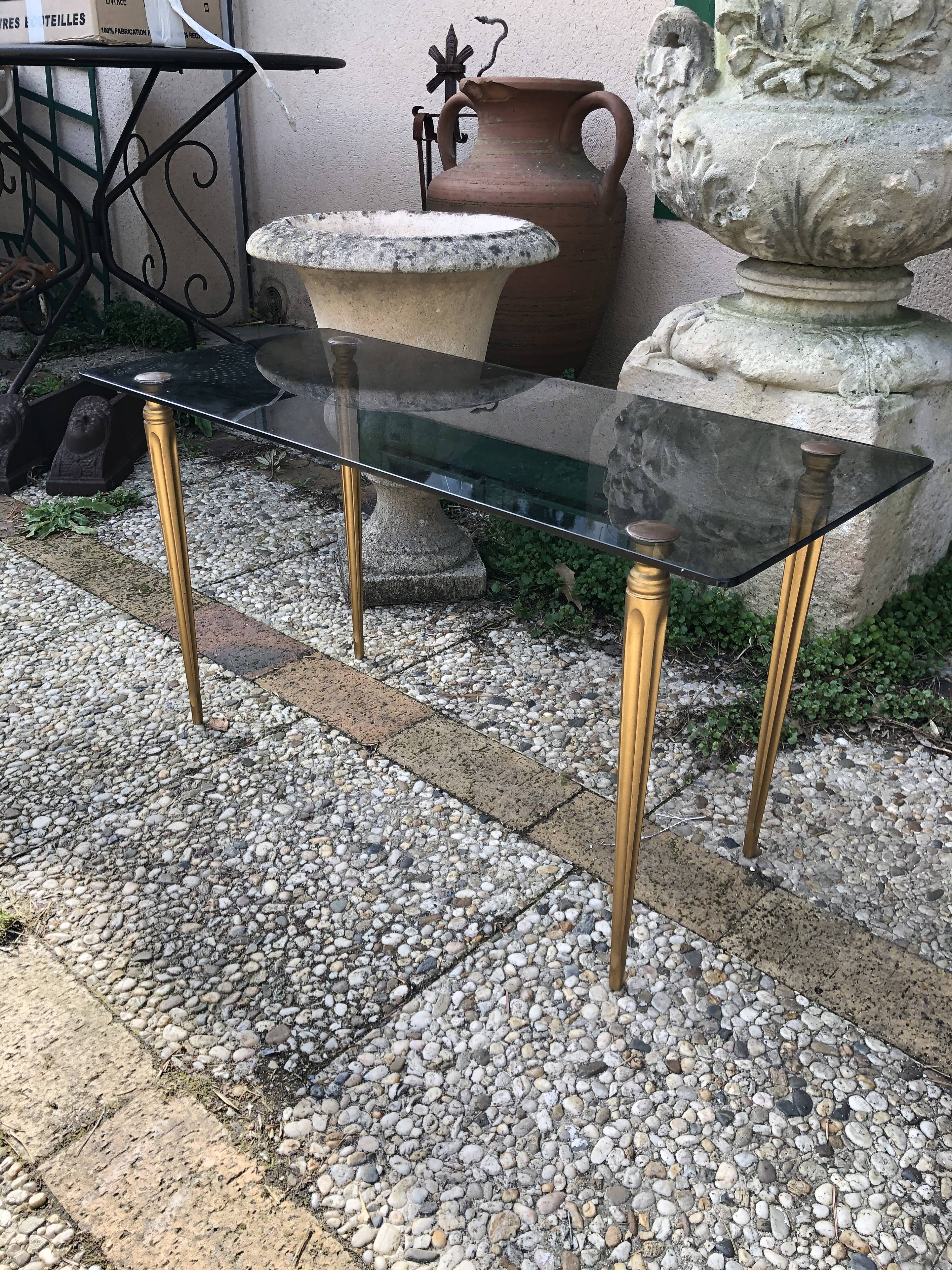 1970 glass coffee table
