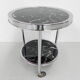 Art deco coffee table in bauhaus style with 2 glass tops and castors