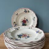 Series of 9 Sarreguemines France soup plates, Agreste collection