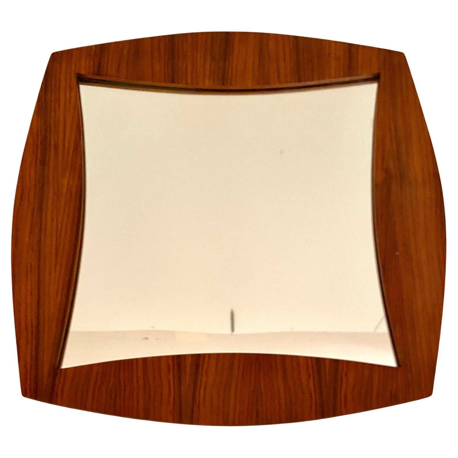 Midcentury Modern Rosewood Square Mirror, Campo & Graffi Italy, 1960