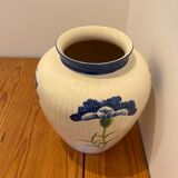 Vase terre cuite, bleuet