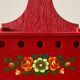 Boîte à oignons ou épices en plastique rouge façon bois et décor floral - EMSA - 1970