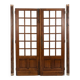 Pair of oak partition doors with small panes, 20th century.