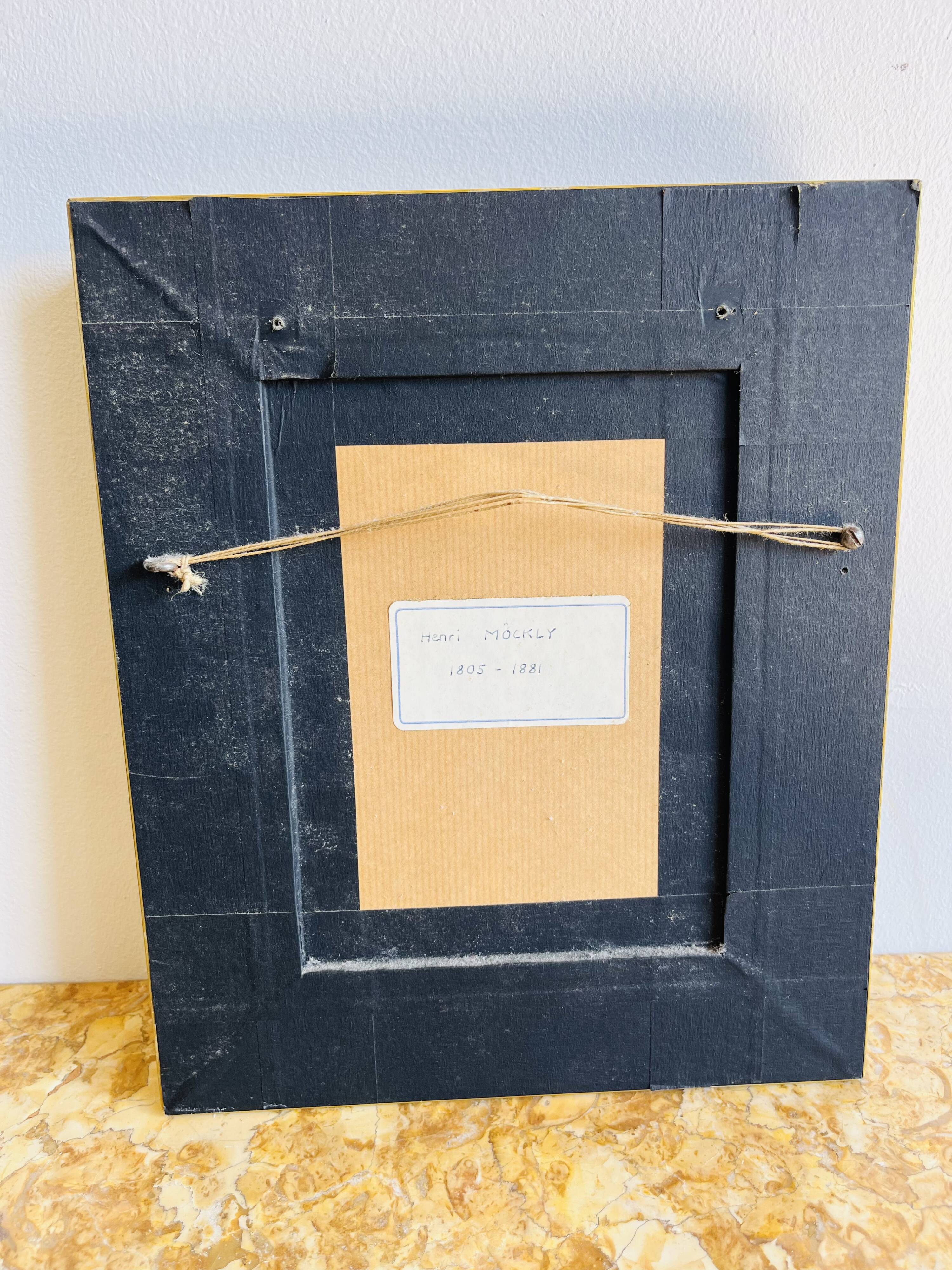 Oil painting on panel Henri Möckly 1805-1881