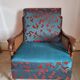 Bridge armchair in wood and cane from the 1950s.