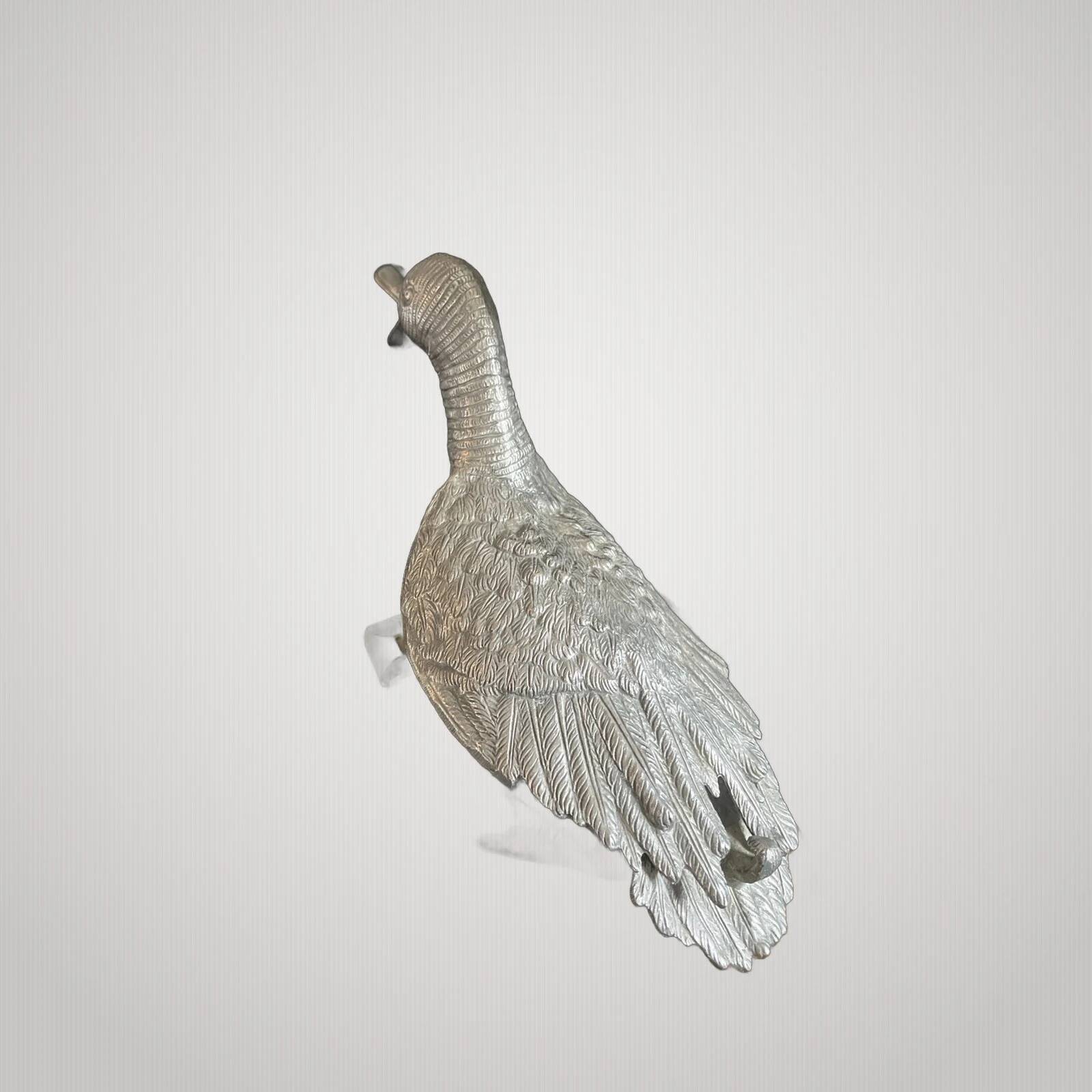 Lampe canard en bronze argenté Maison Charles, début 20e
