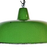 Industrial Green Enamel Factory Pendant Lamp, 1960s