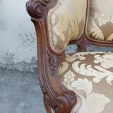 Louis XV shepherdess armchair in carved walnut