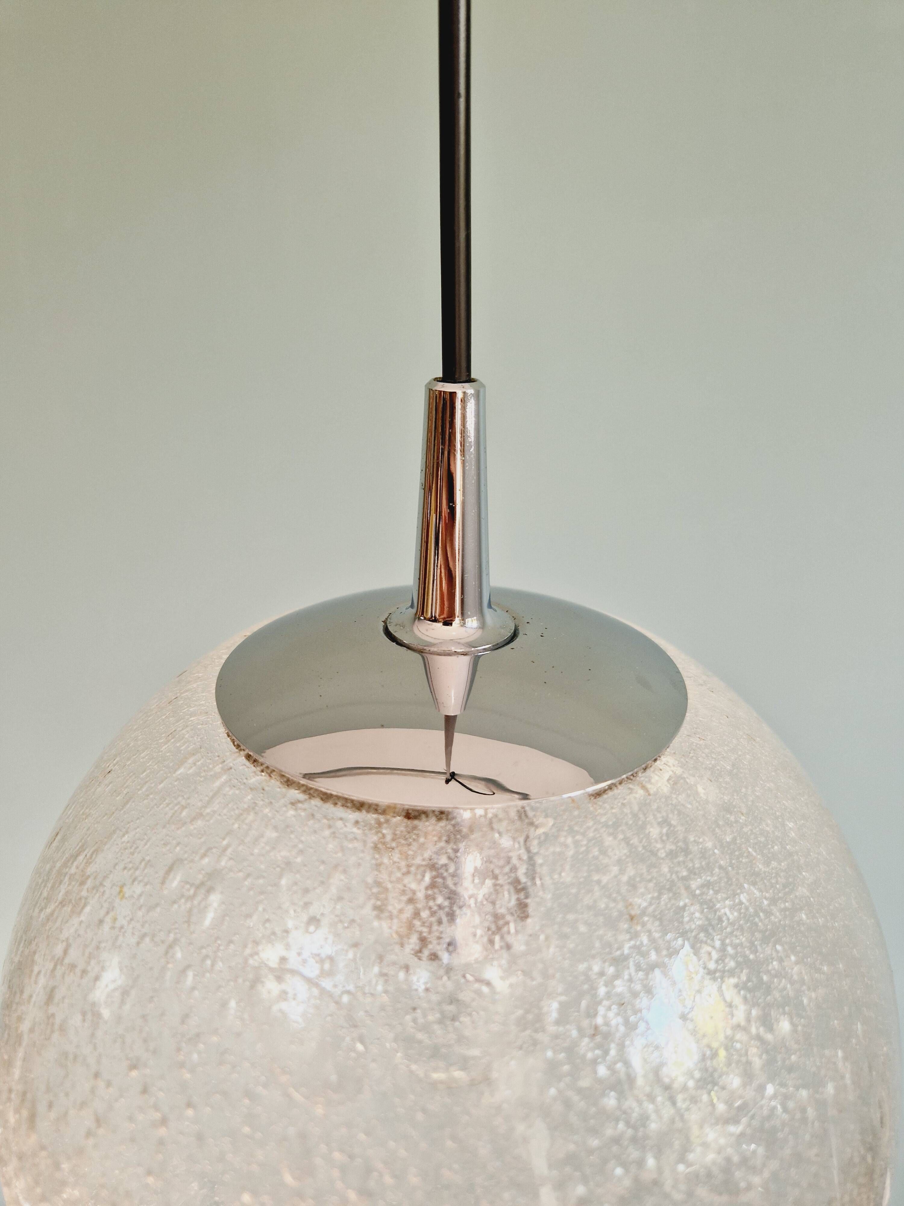 Peill & Putzler blown glass pendant light, 1970s