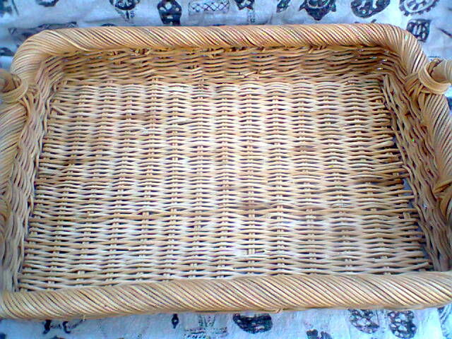 Vintage rattan tray