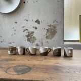 Ensemble céramique anthropomorphe théière, tasses et bol