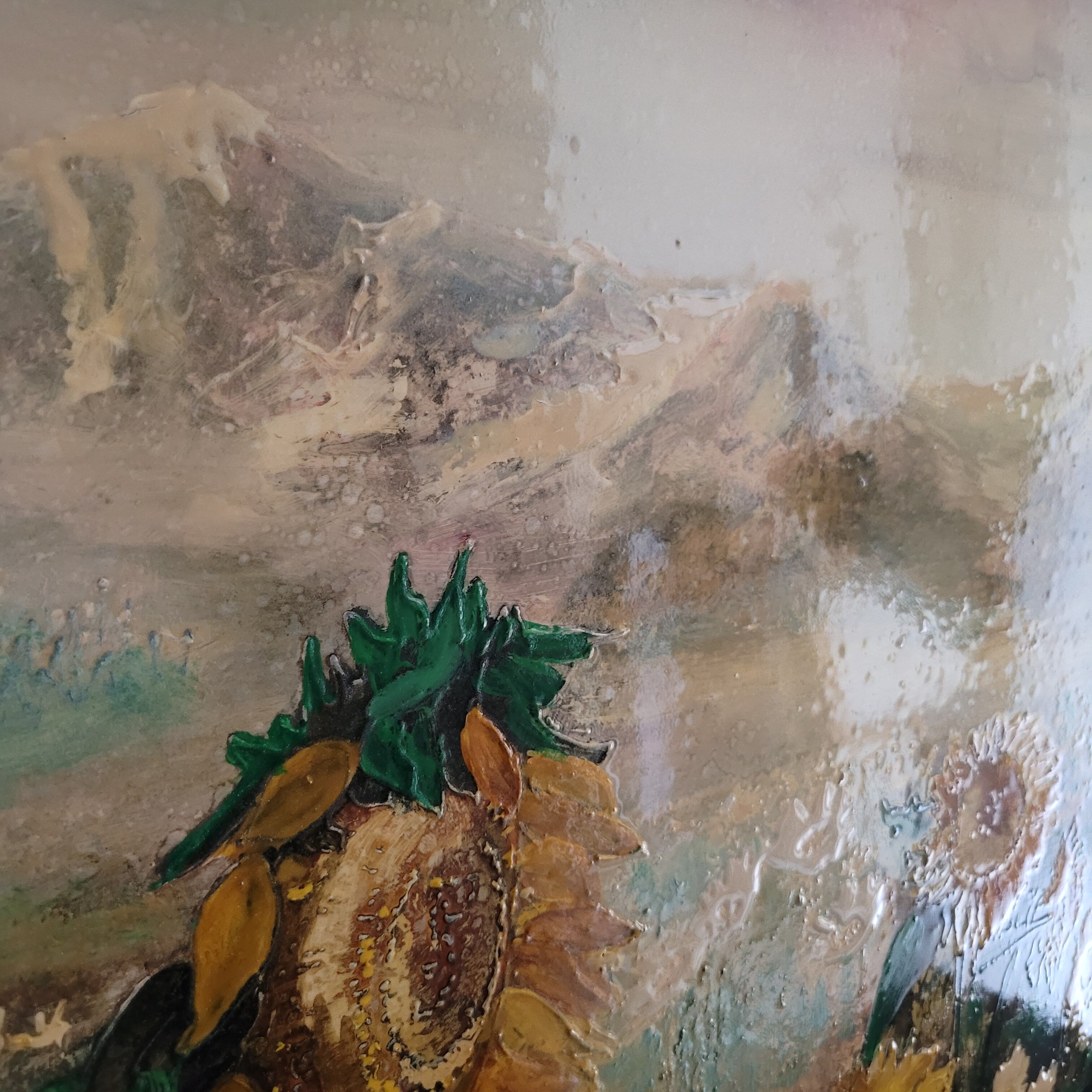 Oil painting on metal panel