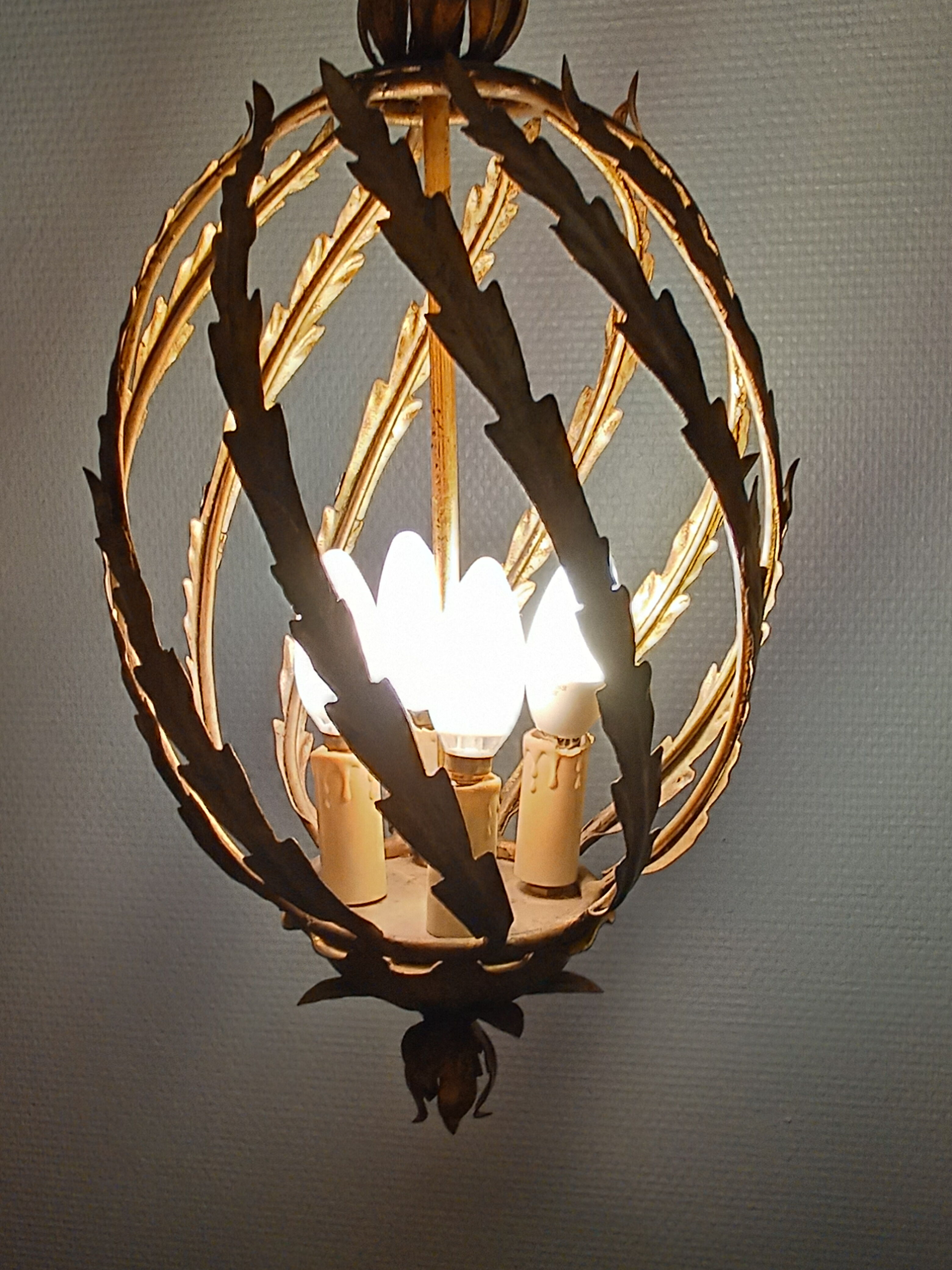 Gold metal chandelier