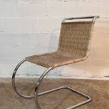 Ensemble de 4 chaises mr10 en rotin de mies van der rohe