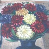 Tableau ancien dahlias