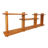 Vintage pine wall shelf in Maison Regain style from the 80s