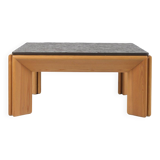 Brutalist coffee table with natural stone top, 1970s