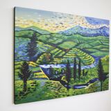 Landscape painting on canvas, early twenty-first century