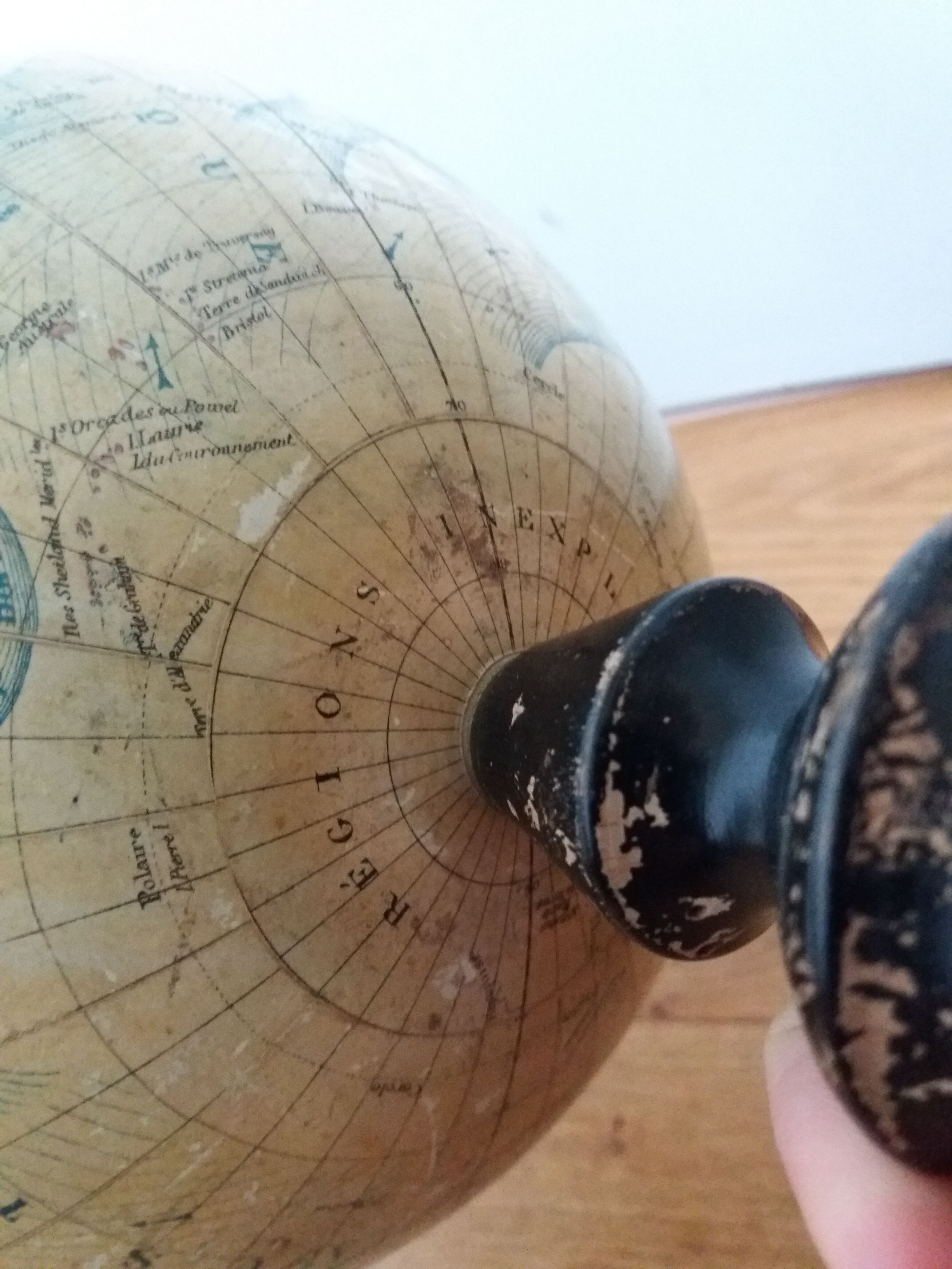 Lebegue 19th century Napoleon III world map globe