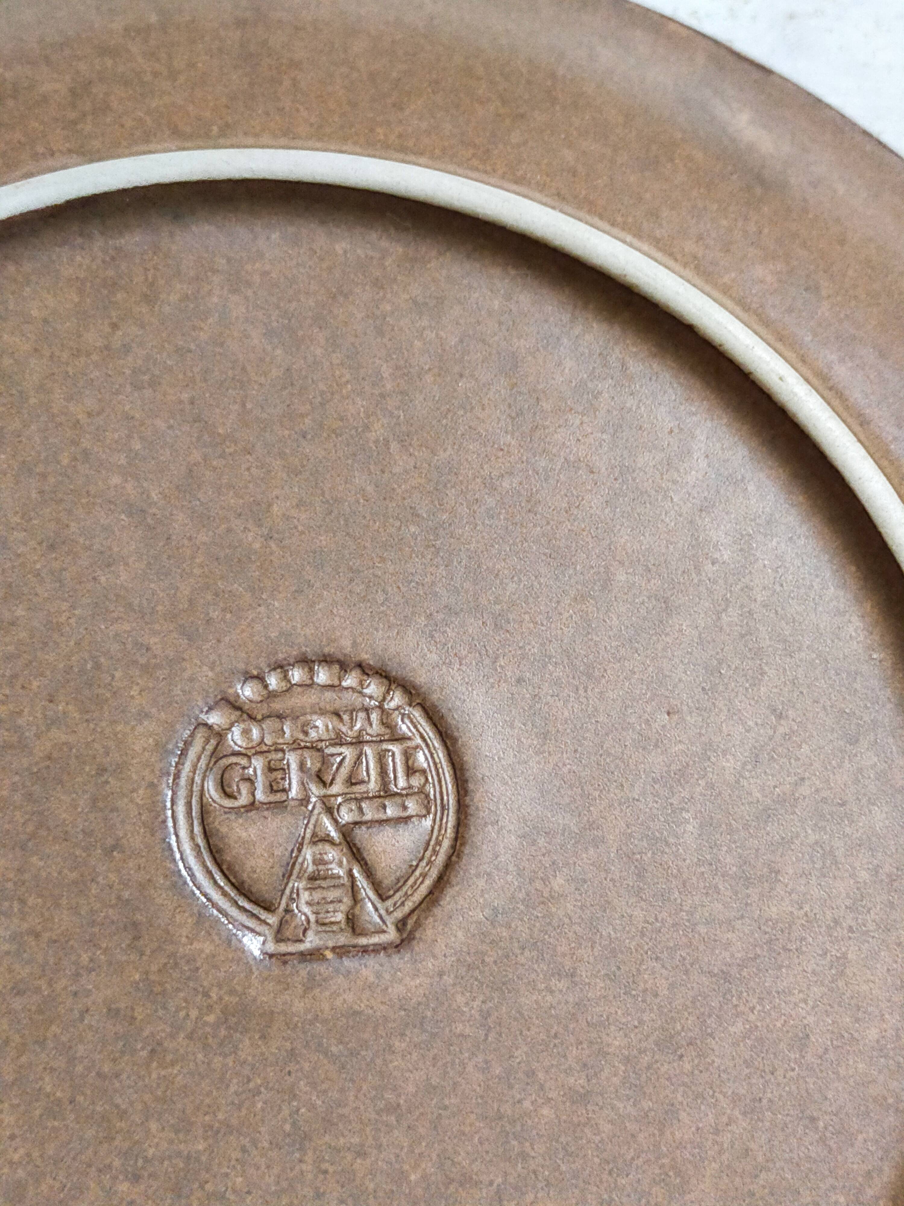 Six original vintage gerzit west germany stoneware plates