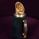Aldo Tura Mod. 1278D Decorated Blue Goatskin Parchment Thermos Italy 1950