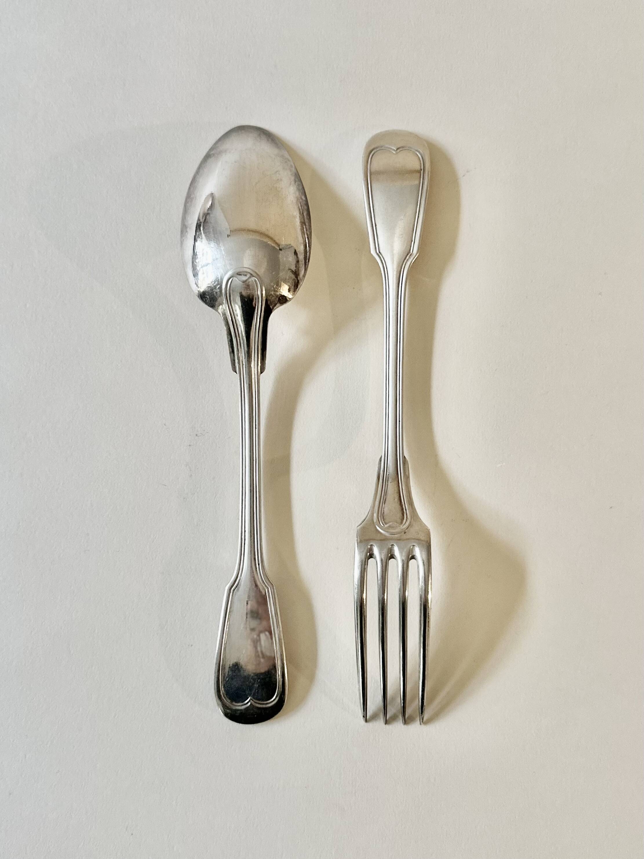 Twelve-piece silver-plated cutlery set