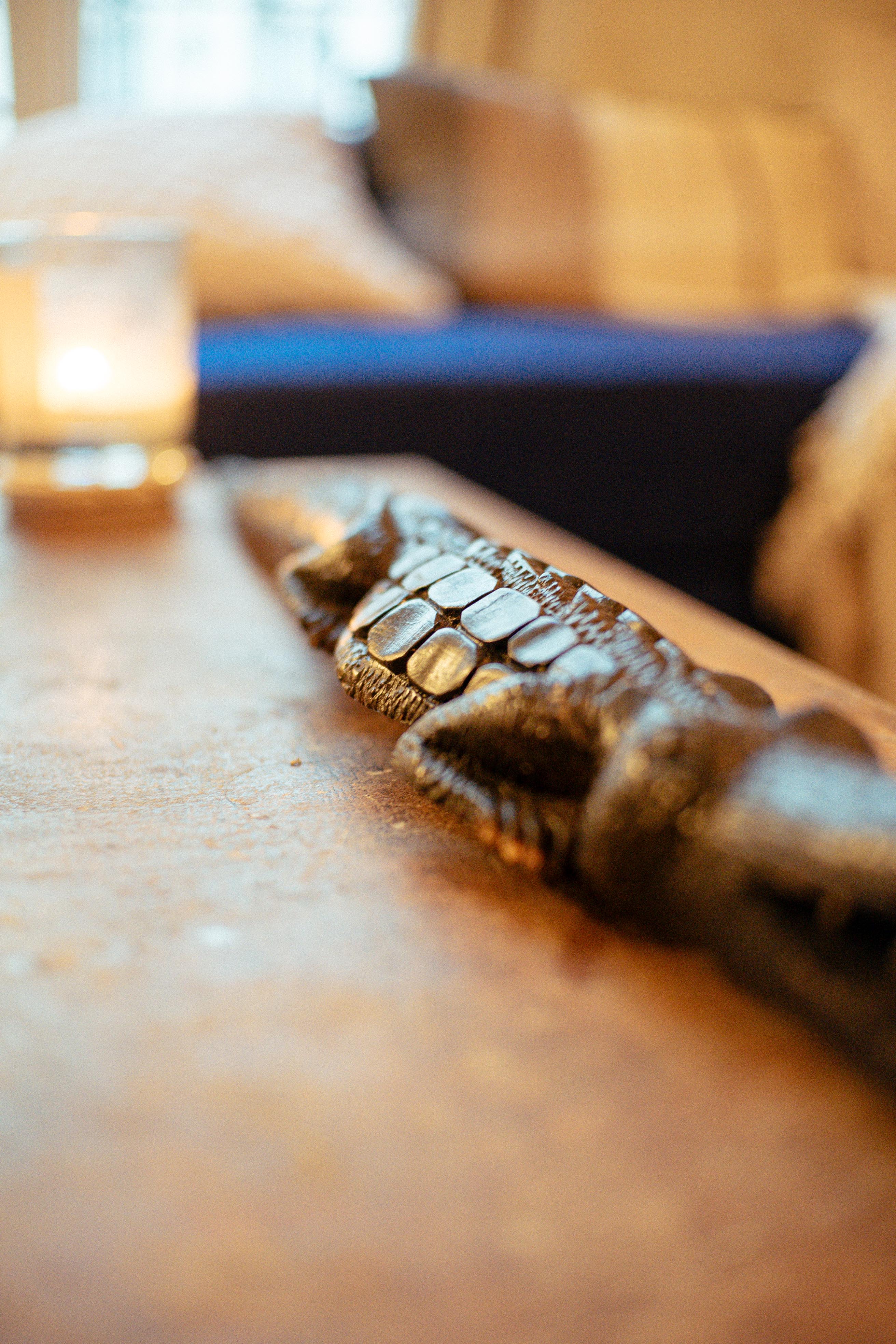 Crocodile sculpture in ebony early twentieth century