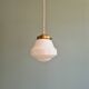 Art Deco pendant light in white opaline glass, 1920s-30s