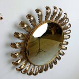 Vintage brass sunburst mirror 1960s