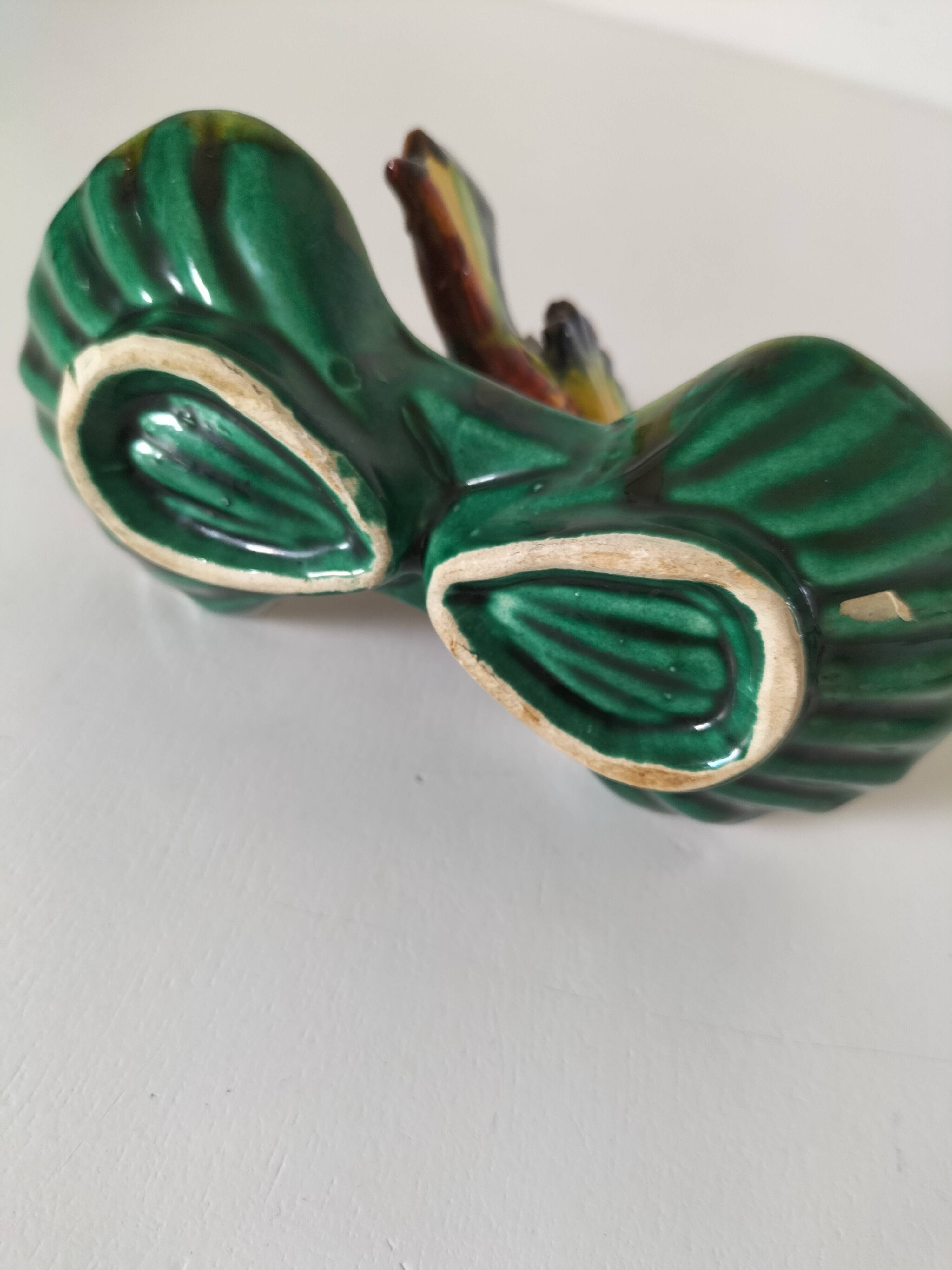 Vintage 1960s-1970s fish barbotine pocket vases
