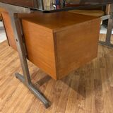 Italian desk from the 70s in smoked glass