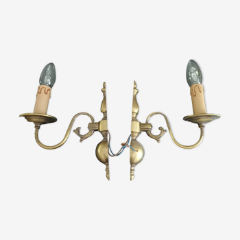 Pair of candlestick wall lamps