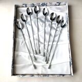 Coffret de 8 cuillères à mazagran , cocktail , glace en acier inoxydable