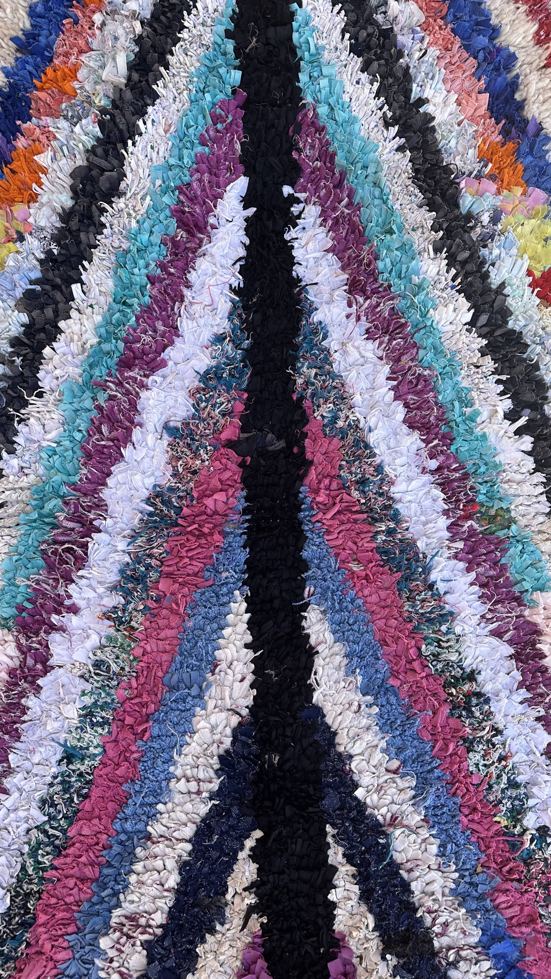 Moroccan carpet boucherouite colored - 94 x 202 cm