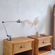 Pair of vintage rattan bedside tables from the 1970s.