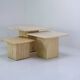 Set of 3 vintage travertine nesting coffee tables