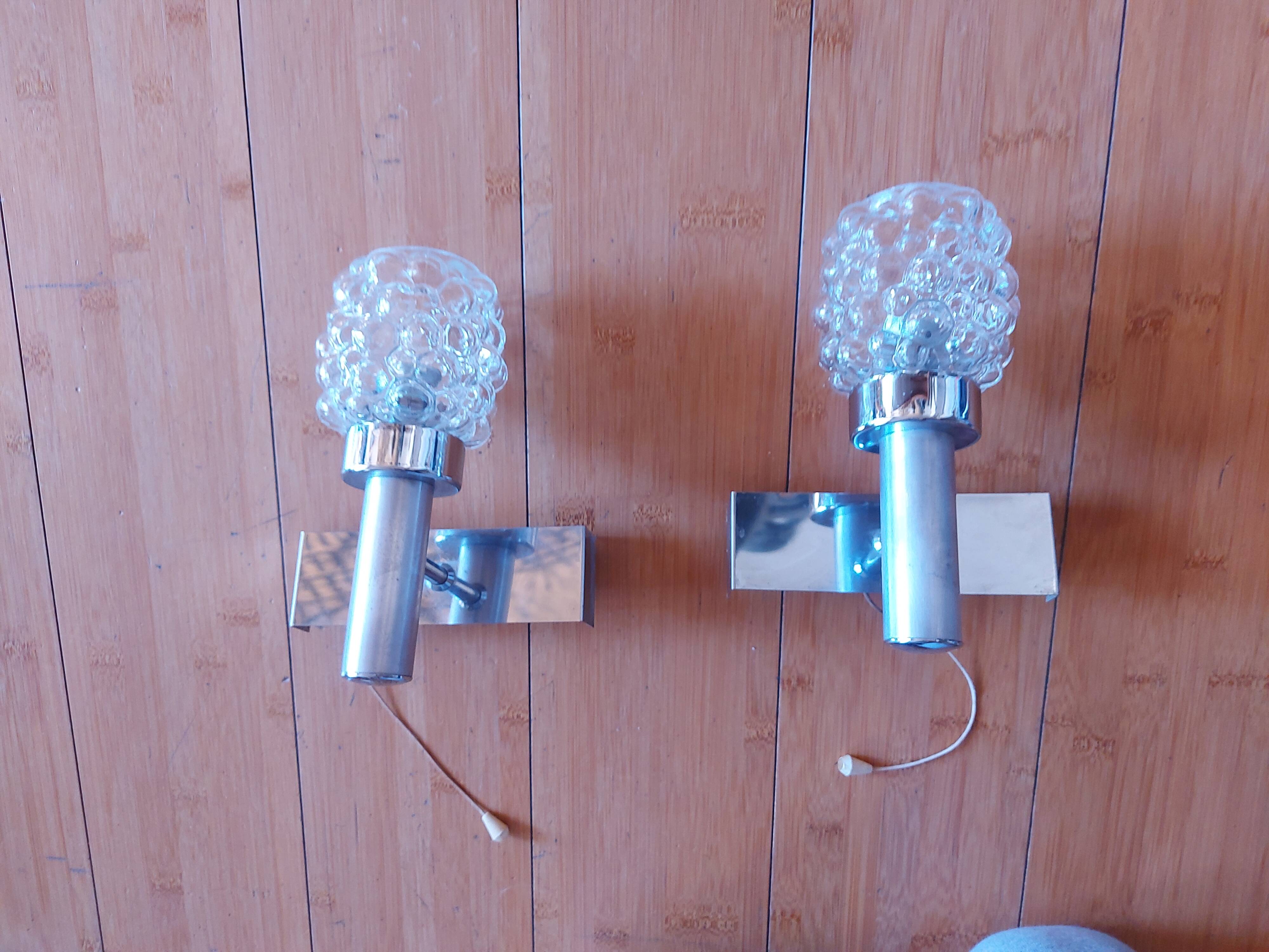 Pair of vintage 70's wall lights