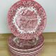 12 plates earth of iron red Royal Tudor model 17th century England ironstone