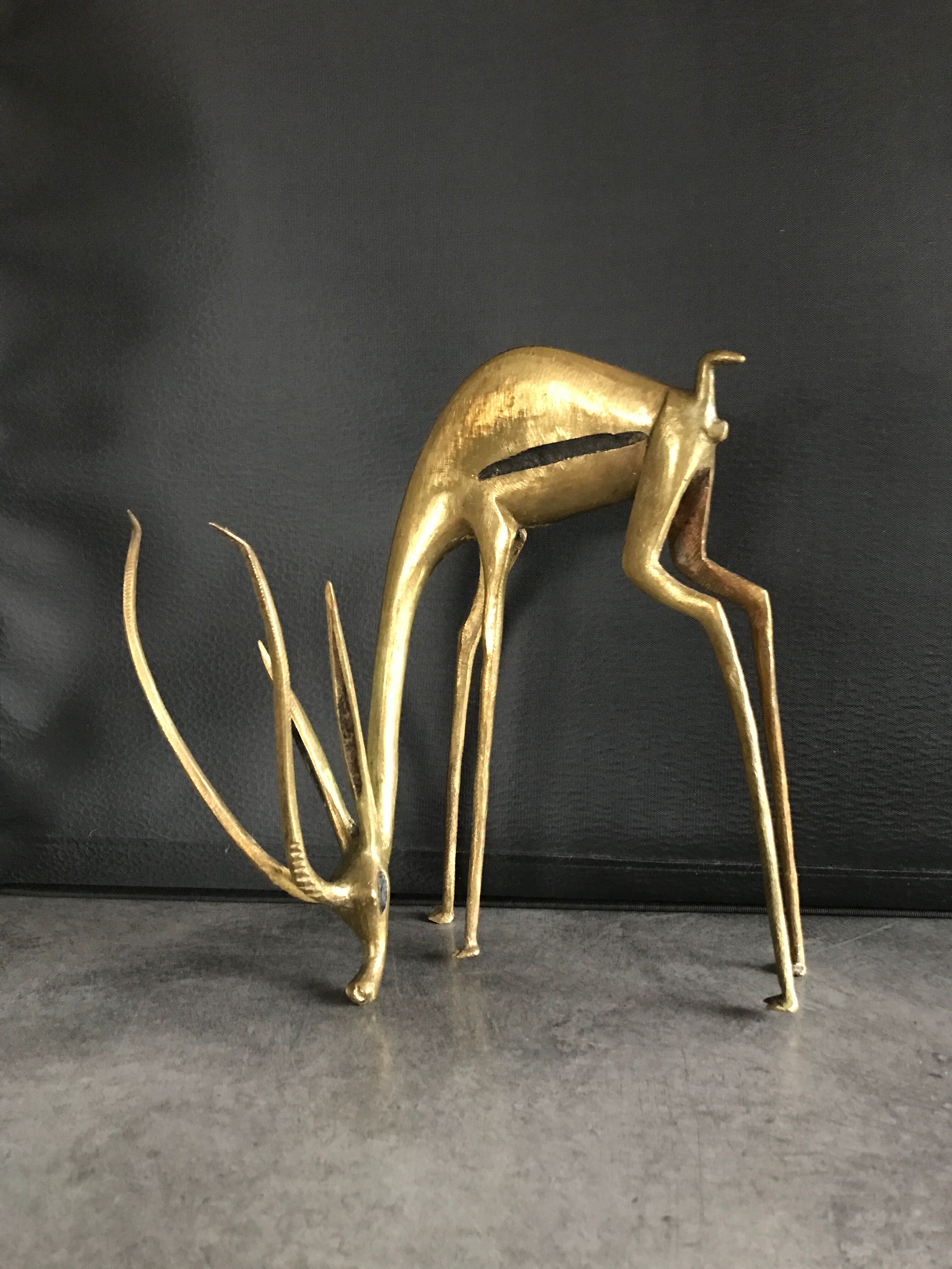 Gazelle ou antilope d’afrique, en laiton massif